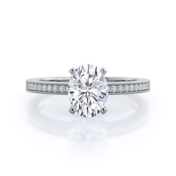 Pave And Milgrain Diamond Engagement Ring