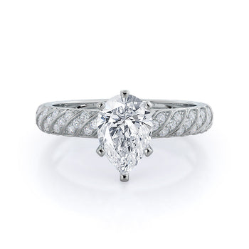 Braided Row Diamond Engagement Ring