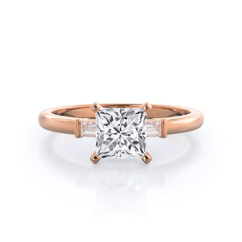 Three Stone Baguette Engagement Ring