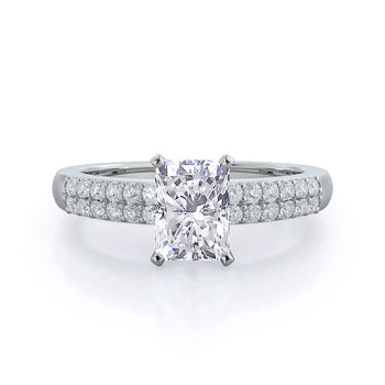 Double Row Diamond Engagement Ring