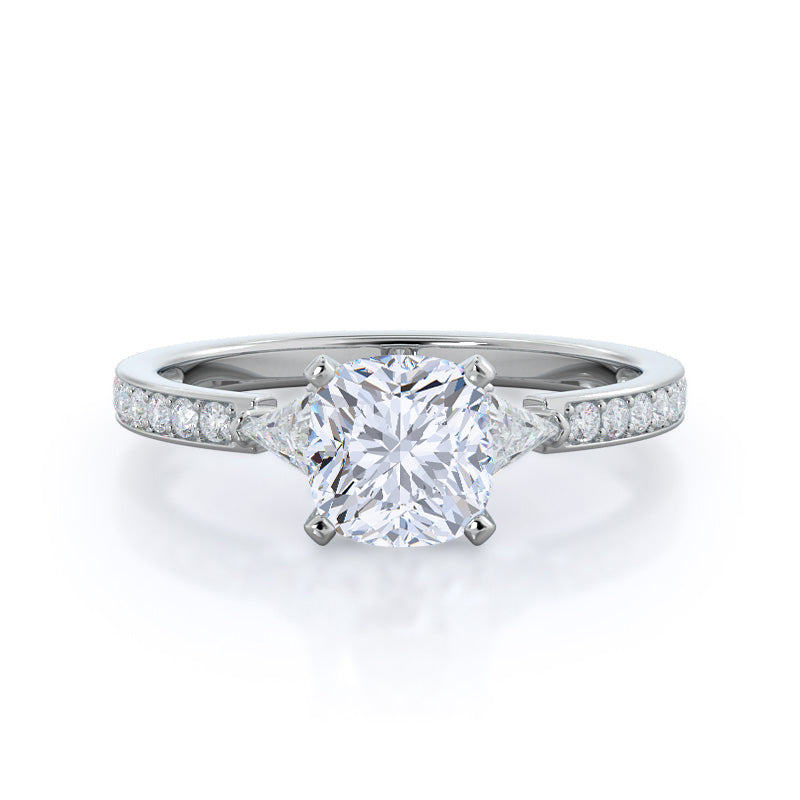 Triangular Three Stone Diamond Engagement Ring