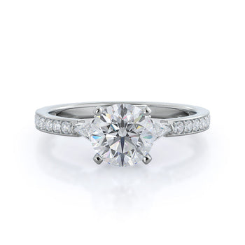 Triangular Three Stone Diamond Engagement Ring