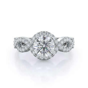 Winding Halo Diamond Engagement Ring