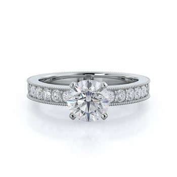 Floral Diamond Engagement Ring