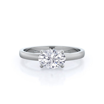 Classic Four Prong East West Engagement Ring
