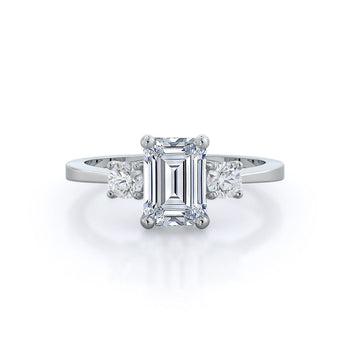 Petite Three Stone Diamond Engagement Ring
