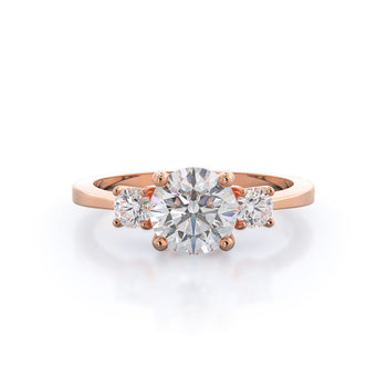 Petite Three Stone Diamond Engagement Ring