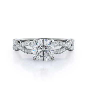Braided Cathedral Diamond Engagement Ring