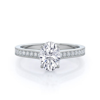 Walled Pave Hidden Halo Engagement Ring