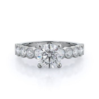 Milgrain Bezel Diamond Engagement Ring