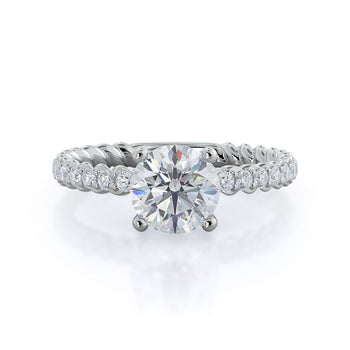 Coil Accent Diamond Engagement Ring