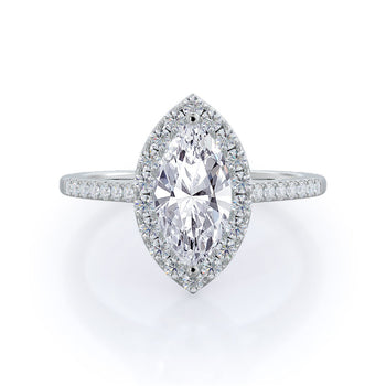 Cathedral Pave Halo Engagement Ring