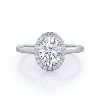 Plain Shank Halo Diamond Engagement Ring