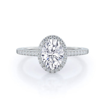 Cathedral Pave Halo Engagement Ring