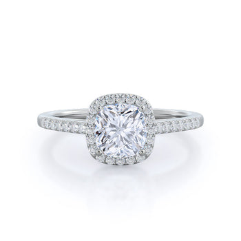 Cathedral Pave Halo Engagement Ring