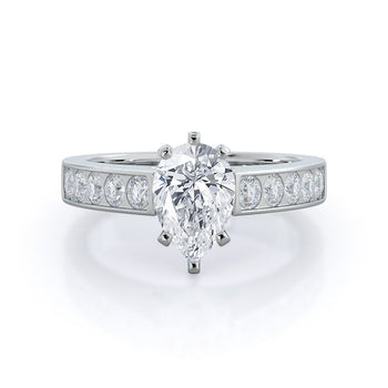 Channel Set Cathedral Diamond Engagement Ring
