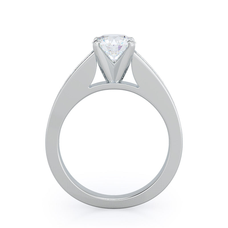 Channel Set Cathedral Diamond Engagement Ring