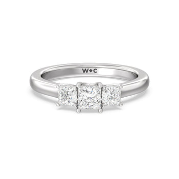 Three Stone Princess Cut Diamond Ring