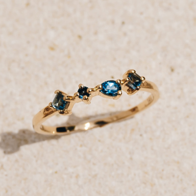 White Gold vs Yellow Gold - 14k Gold London Blue Topaz Ring - Ilse Luxe