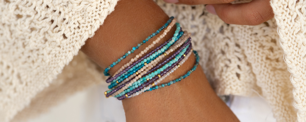 Healing Crystal Jewelry - 4 Strand Beaded Bracelet