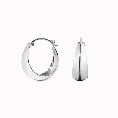 Types of Silver - Chunky Silver Hoop Earrings - Jorunn
