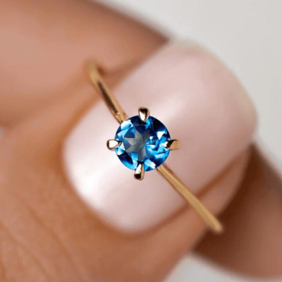 Blue Topaz - London Blue Topaz Ring - Lilly