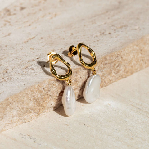 Linjer Keshi Pearl Drop Earrings - Adriana 