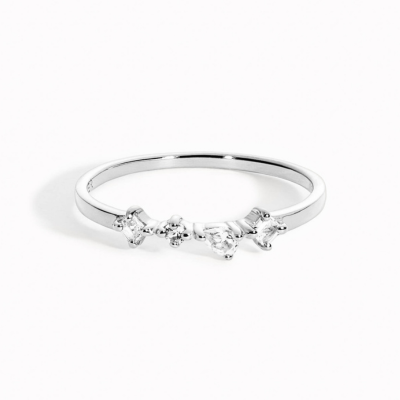 Sterling Silver White Topaz Silver Ring - Ilse