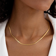 Linjer Snake Chain Necklace, Gold Vermeil