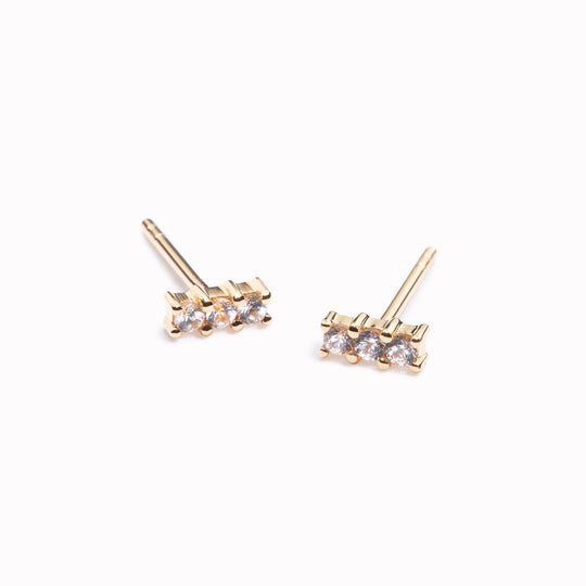 Linjer 14K Yellow Gold Diamond Stud Earrings 2.5mm - Aria (Single)