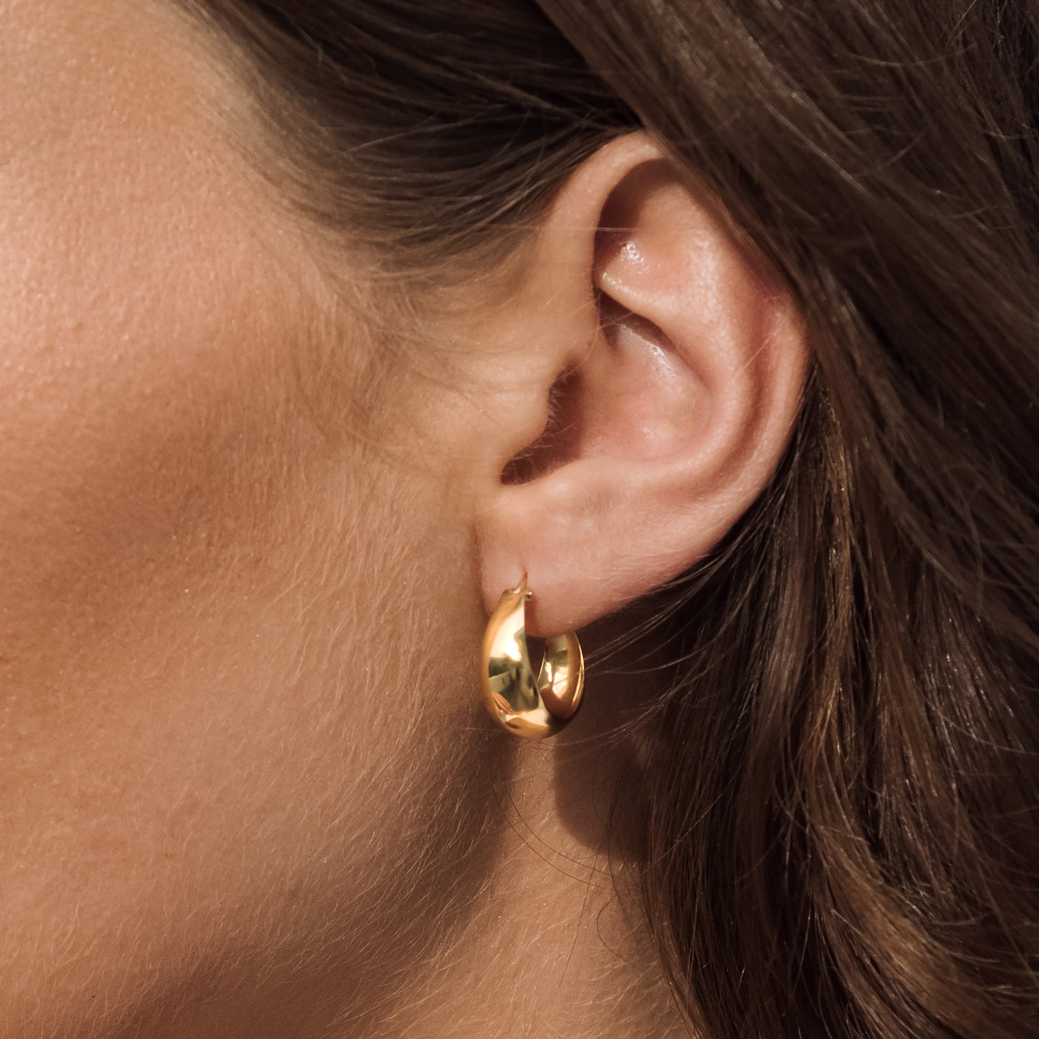 Chunky Gold Hoop Earrings Jorunn Linjer Jewelry 6174