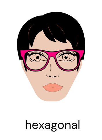 Choisir ses lunettes - Visage hexagonal