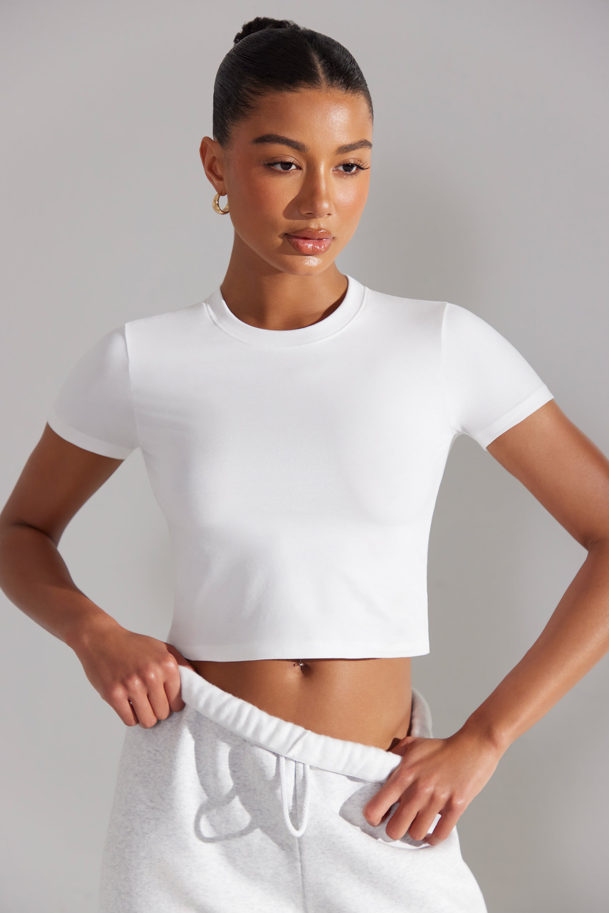 Cap Sleeve Baby Tee in White