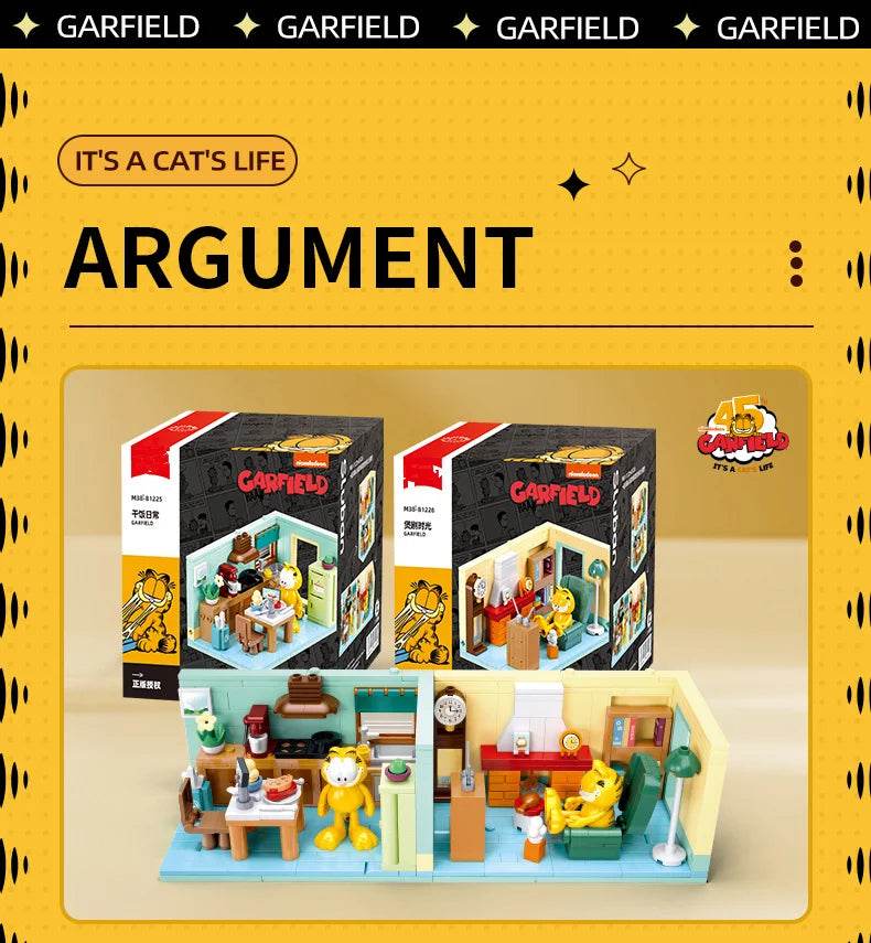 Garfield Car Building Blocks City Magic Cartoon Cat Figures