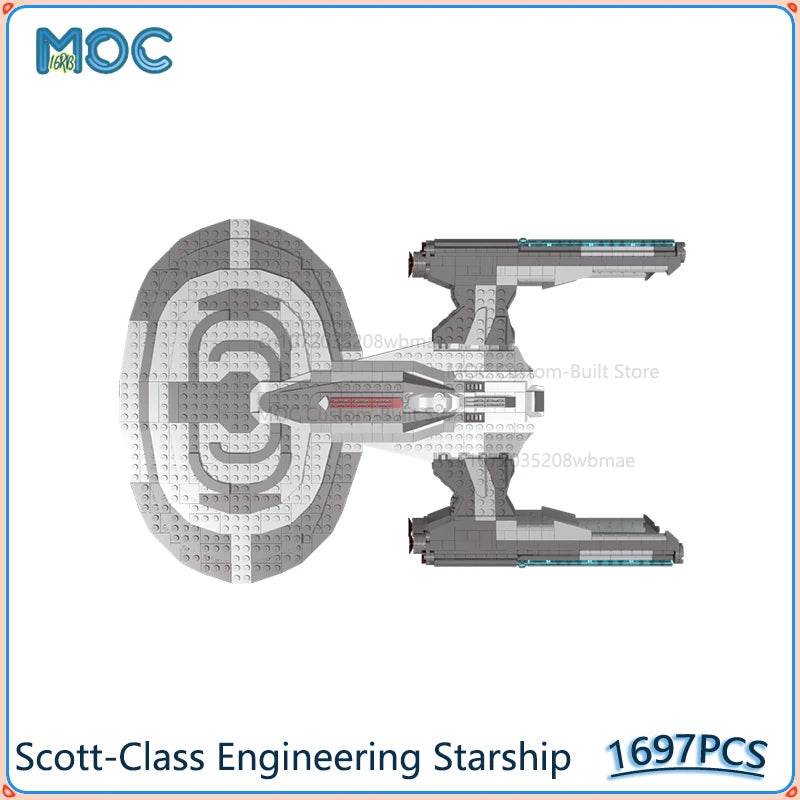 Scott-Class Engineering Starship Space Model MOC Building Blocks 1697PCS Building Bricks MOC