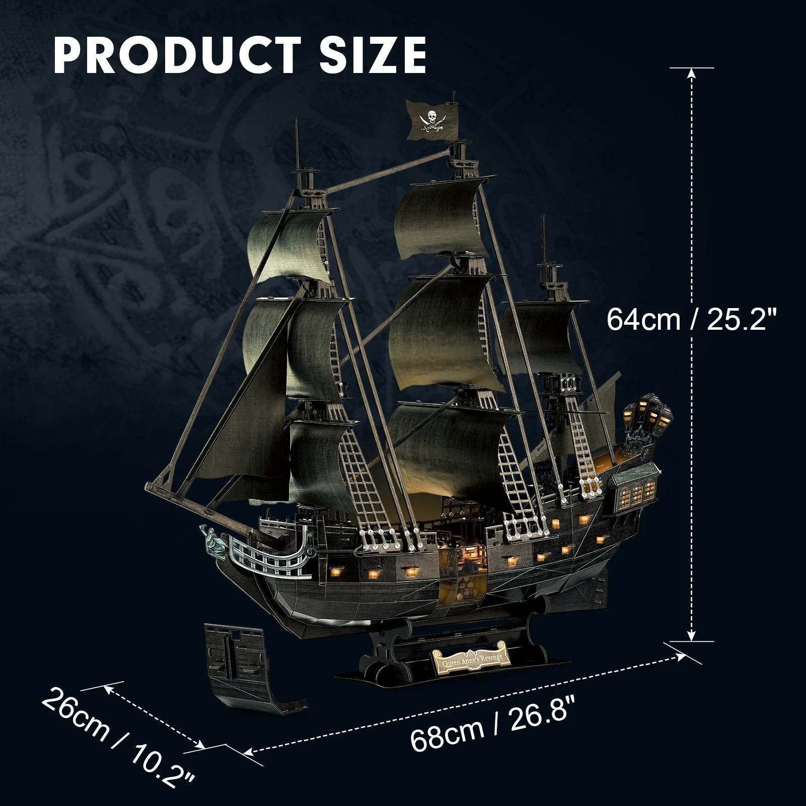 CubicFun 3D Puzzles Ship from PL US RU LED Pirate Model