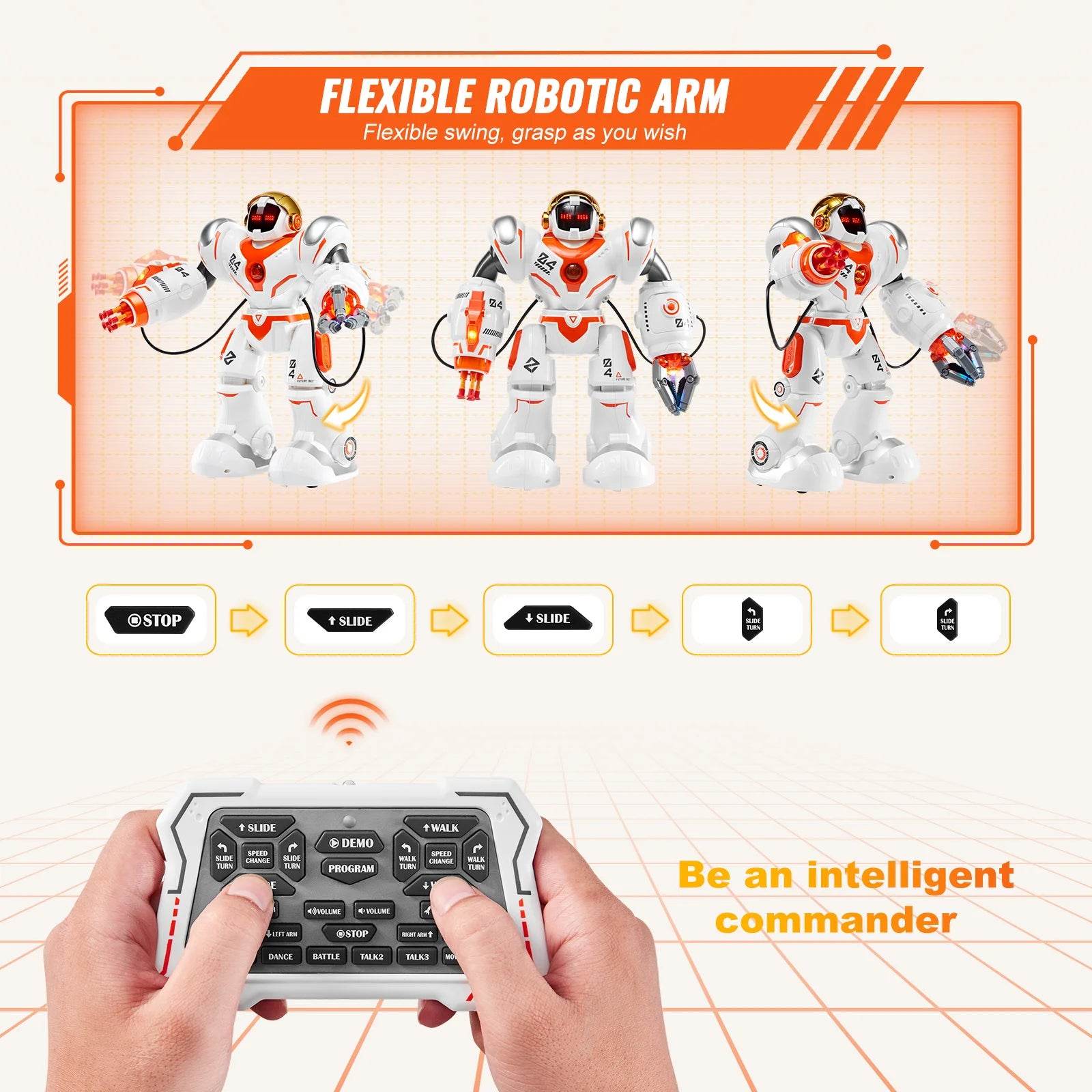 VEVOR Interactive Battle Robot for Kids - Programmable Remote-Controlled Dancing and Walking RC Toy with Bullets