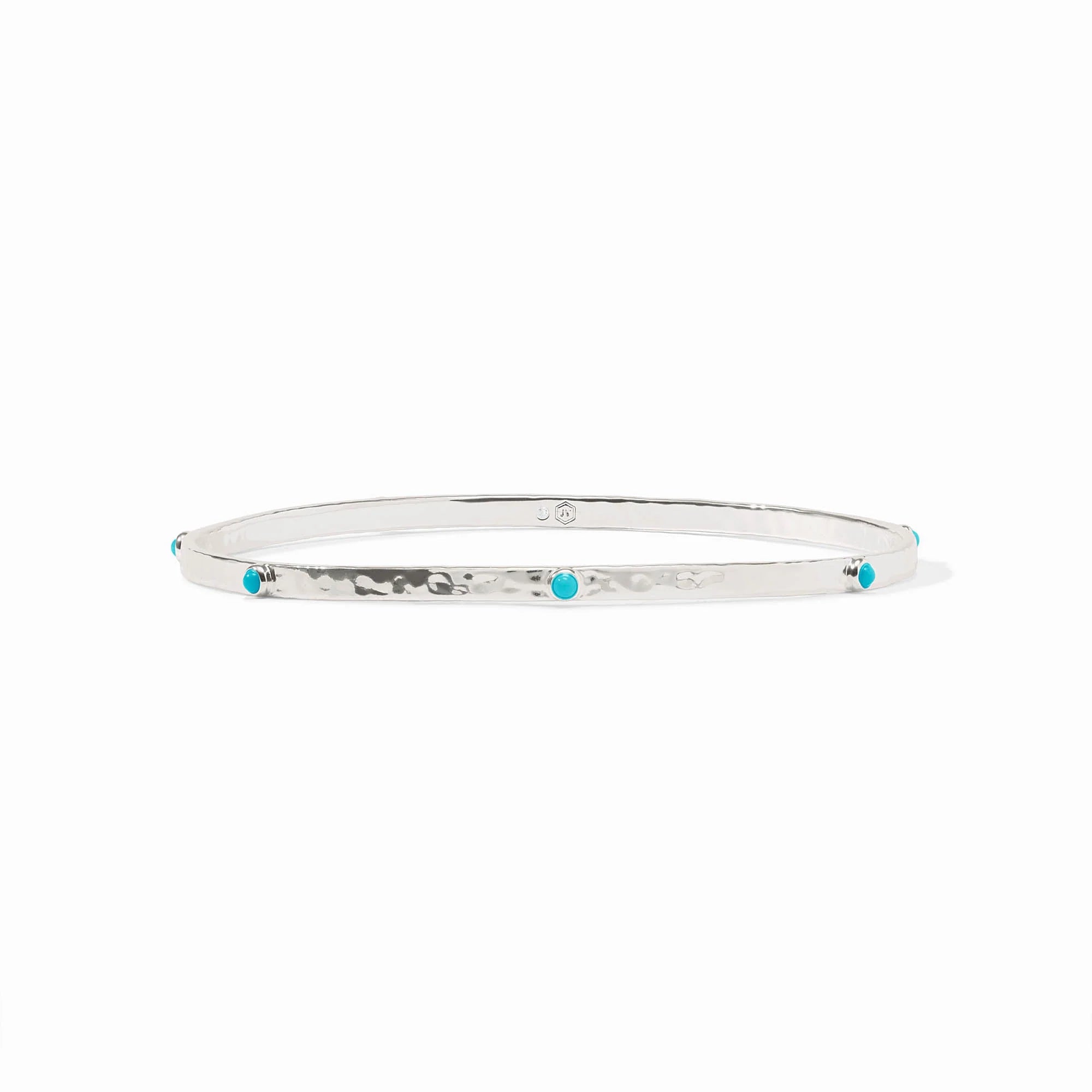 Julie Vos Crescent Stone Bangle Silver