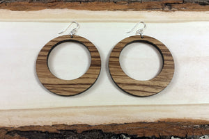 Wooden Hoop Earrings - Multiple Sizes - Bow Tied Wood