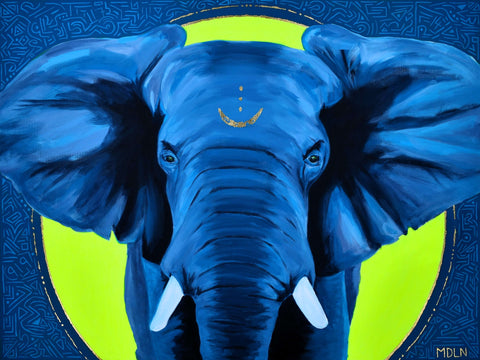 Elephant painting by Madeleine Dupuis, aka, MDLN