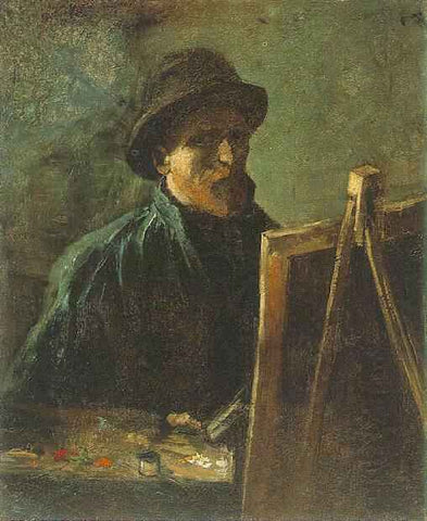 Van Gogh Self Portrait Behind His Canvas