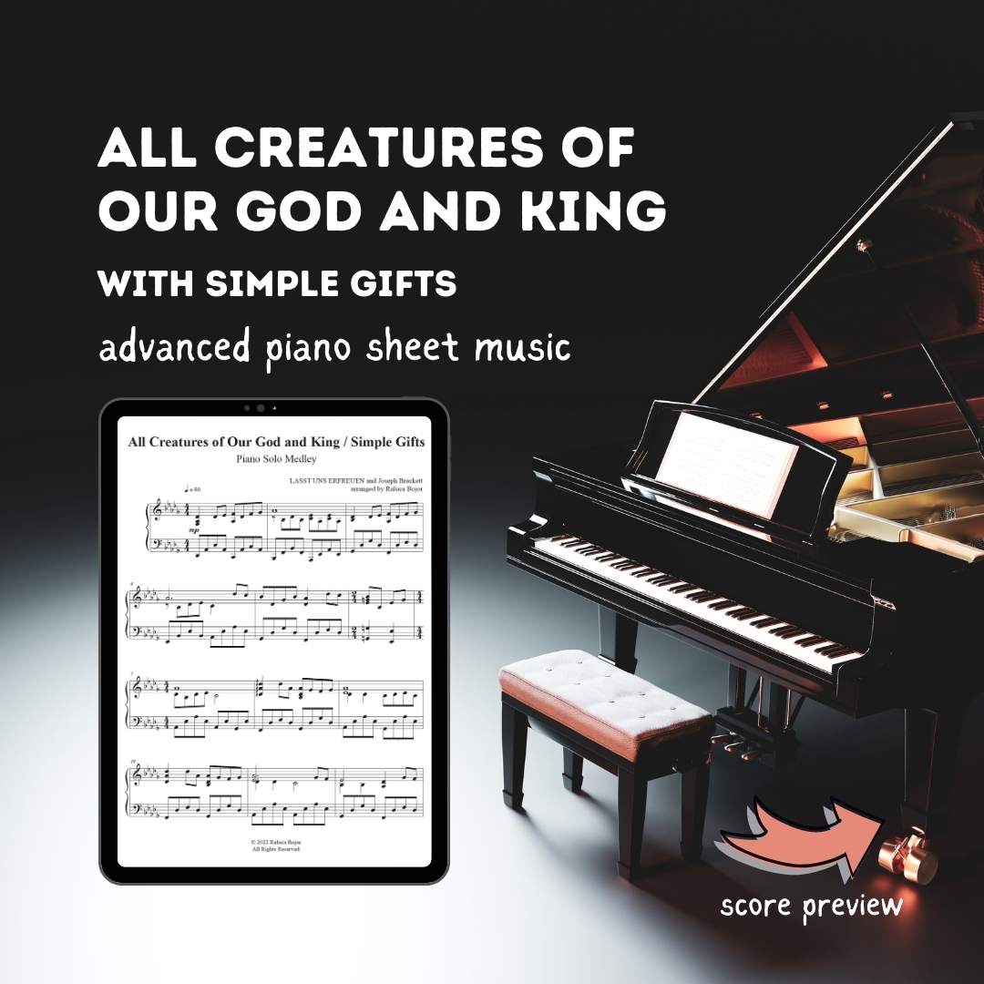 All Creatures of Our God and King (with Simple Gifts) – Advanced Piano Arrangement Sheet Music