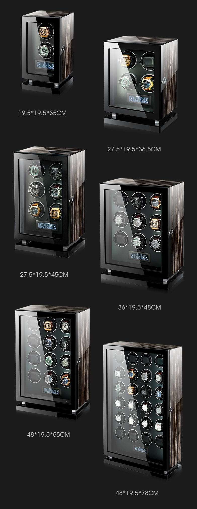 Time Spinners - Supreme - Luxury winder with fingerprint sensor - Luxury Watch Winder with Lock 24 Slot Fashionable Watches Display Box That Rotatable Mechanical Watch Household Watch Box