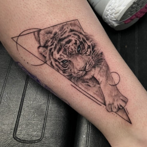 Geometric Tiger Tattoo