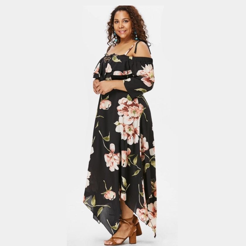 Plus Size Spirited™ Floral Spaghetti-Strap Midi Sundress