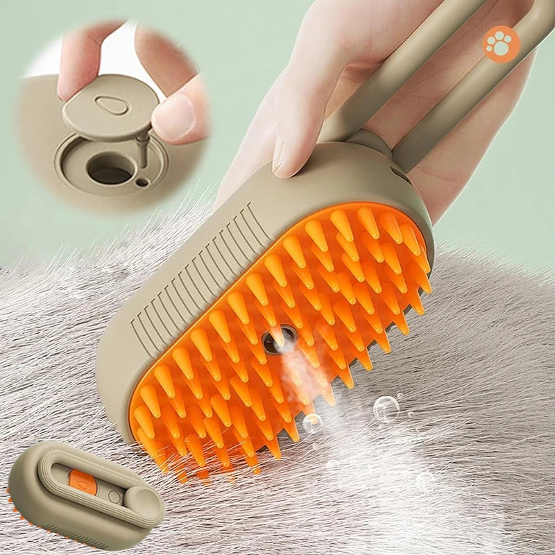 Steamy Dog 3-in-1 Electric Grooming Brush with Steam Spray