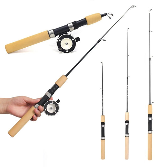 Fishing Rods 58cm Winter Ice Fishing Rods 2 Tips Spinning Rod and Reel Set  Carbon Fiber Ice Pole Ultra-Light Carp Fishing Winter Fishing Fishing Gear