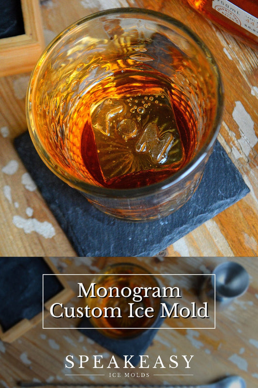 Custom Logo Monogram Whiskey/Cocktail Ice Cube Tray (2 inch) – Hon