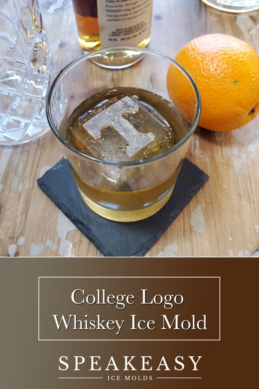 Personalized whiskey ice mold, Monogram ice cube mold, Custom ice