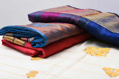 traditional indian tussar silk saree